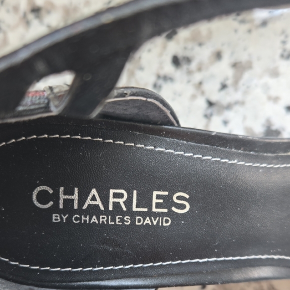 Charles David Black and Red Strappy Heels - Picture 2 of 9